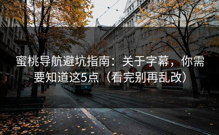 蜜桃导航避坑指南：关于字幕，你需要知道这5点（看完别再乱改）