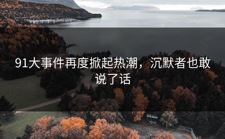 91大事件再度掀起热潮，沉默者也敢说了话