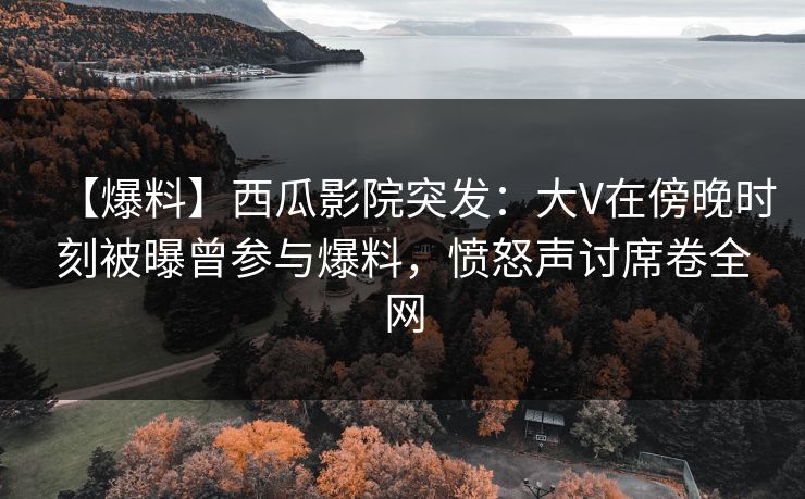 【爆料】西瓜影院突发：大V在傍晚时刻被曝曾参与爆料，愤怒声讨席卷全网